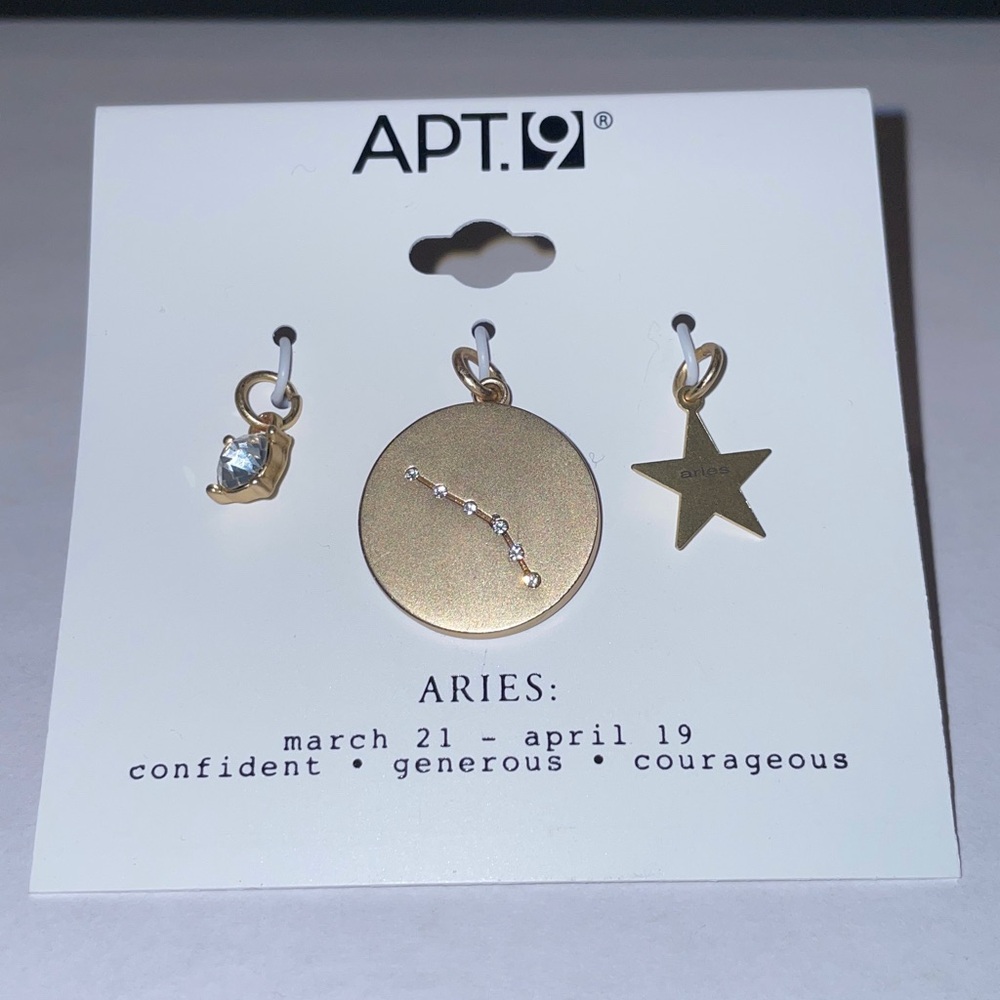 Apt. 9 Gold ARIES Charm Trio NWT